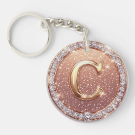 Llavero Regalo con monograma de letra C de estilo personal