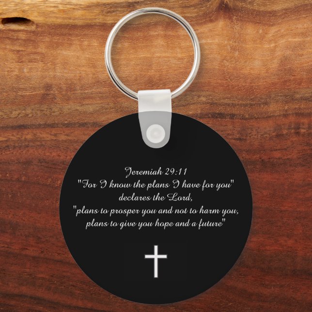 Llavero Regalo cristiano Personalizado Jeremiah 29:11 (Reverso )