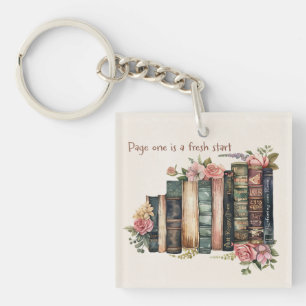 Llavero Regalo de abanico de libros con diseño floral suav