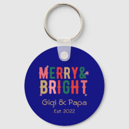 Llavero Regalo de Abuelos Gigi y Papa Alegre y Brillante