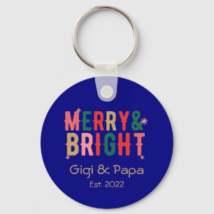 Llavero Regalo de Abuelos Gigi y Papa Alegre y Brillante