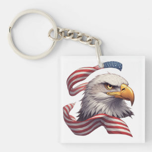Llavero Regalo de águila de bandera americana para hombres