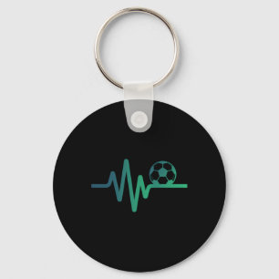 Llavero Regalo de amor de fútbol línea latido del corazón