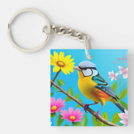 Llavero 🐦 Regalo de amuleto de naturaleza pájaro cantor r