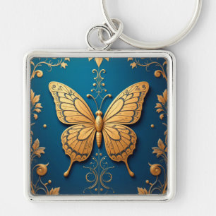 Llavero Regalo de arte de mariposa dorada ornamentada 🦋