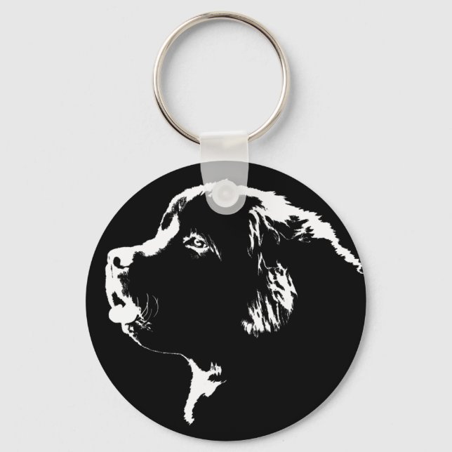 Llavero Regalo de arte de Newfoundland Dog Keychain Newfou (Anverso)