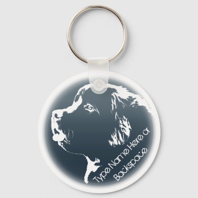 Llavero Regalo de arte de Newfoundland Dog Keychain Newfou (Anverso)