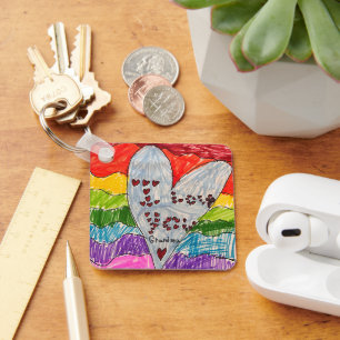 Llavero Regalo de arte y foto para niños personalizados