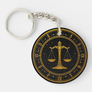 Llavero Regalo de Astrología Libra de Oro para Personalida