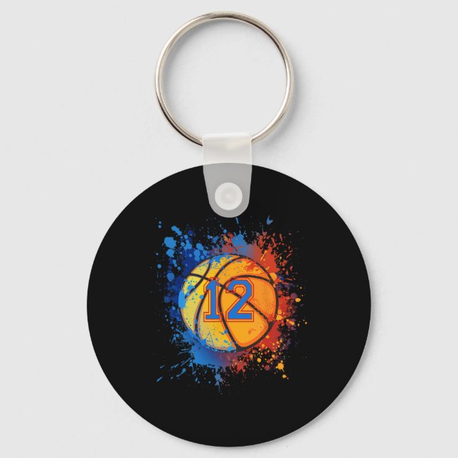 Llavero Regalo de baloncesto por 12 años para niño (Anverso)