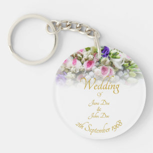 Llavero Regalo de boda - Novia con ramo de flores de boda 