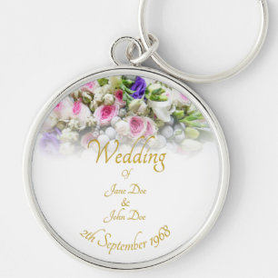 Llavero Regalo de boda - Novia con ramo de flores de boda 