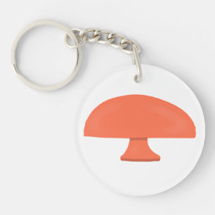 Llavero Regalo de bosque de hongos naranja minimalista lin