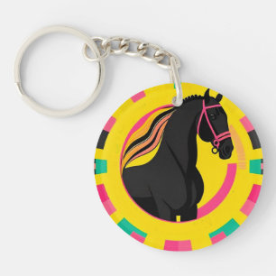 Llavero 🖤 Regalo de Caballo Negro para la Vida Ecuestre �