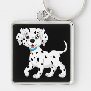 Llavero Regalo de cachorro adorable dálmata negro y blanco
