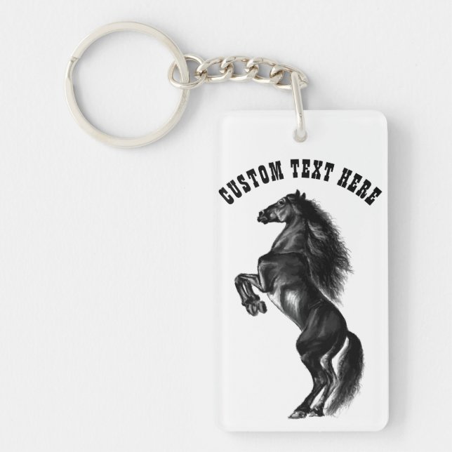 Llavero Regalo de cadena de claves de caballo con texto Pe (Frente)