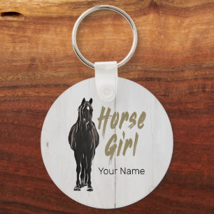 Llavero Regalo De Chica De Caballos Para Amantes De Vacaci