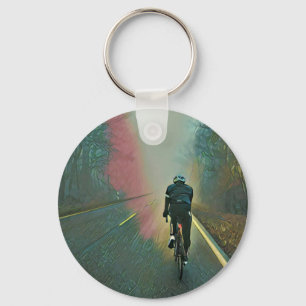 Llavero Regalo de ciclismo sobre el amante Pintura en bi