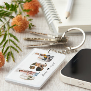 Llavero Regalo de Collage de fotos de papá personalizado p