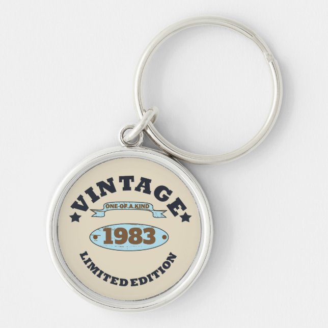 Llavero Regalo de cumpleaños vintage personalizado (Frente)