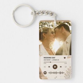 Llavero Regalo de día de boda con foto personalizada y mús