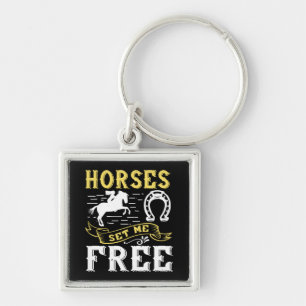 Llavero Regalo de equitación de caballo negro lindo de equ