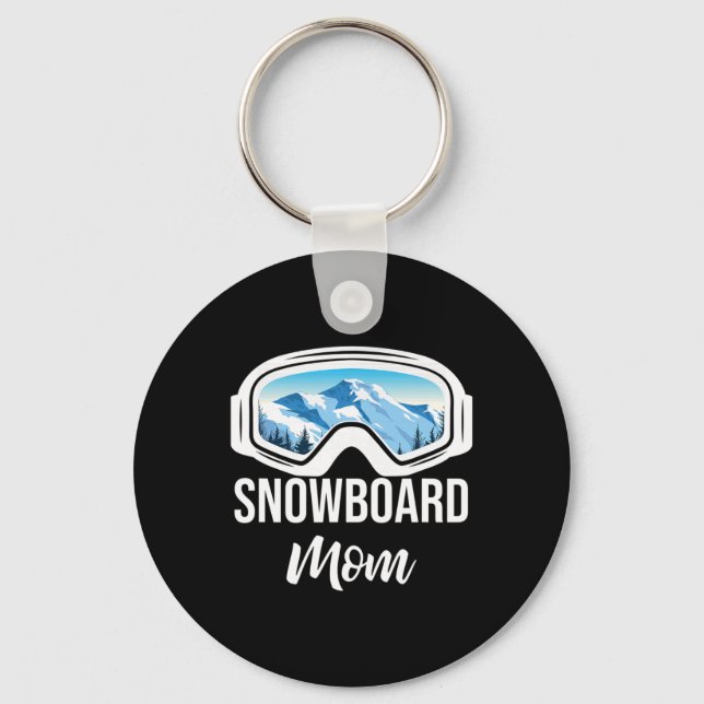 Llavero Regalo de esquí deportivo Snowboard Mom (Anverso)