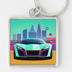 Llavero Regalo de estilo de ciudad de carreras de autos de