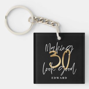 Llavero Regalo de favores personalizado por 30 años oro ne