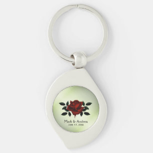 Llavero Regalo de fiesta de boda de Rosa de sangre verde