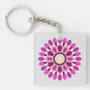 LLAVERO REGALO DE FLOR MODERNA COLORIDA HIJA HERMANA MAMÁ