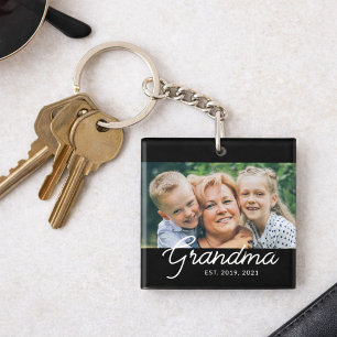 Llavero Regalo de foto con guión establecido de abuela