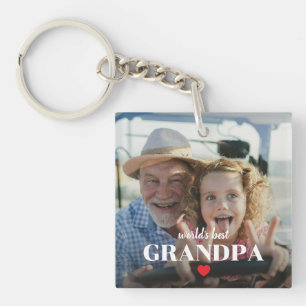 Llavero Regalo de foto del corazón del mejor abuelo del mu