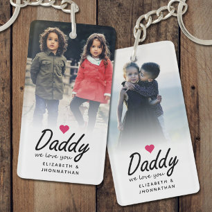 Llavero Regalo de foto del padre con guión 'Papi te amamos