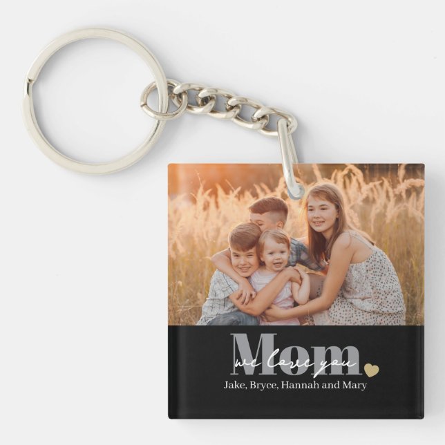 Llavero Regalo de Foto Te Amamos Mamá (Frente)