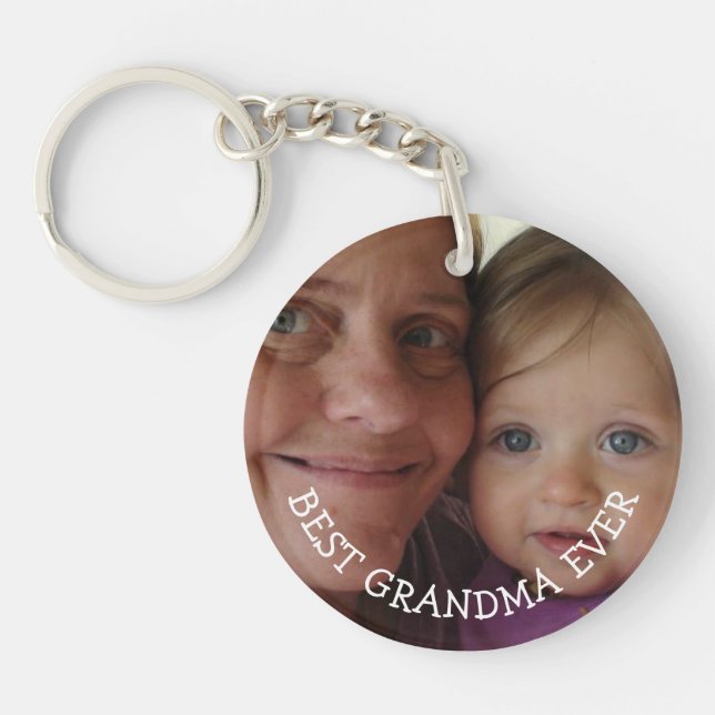 Llavero Regalo de fotos de nietos y abuelas personalizado (Frente)