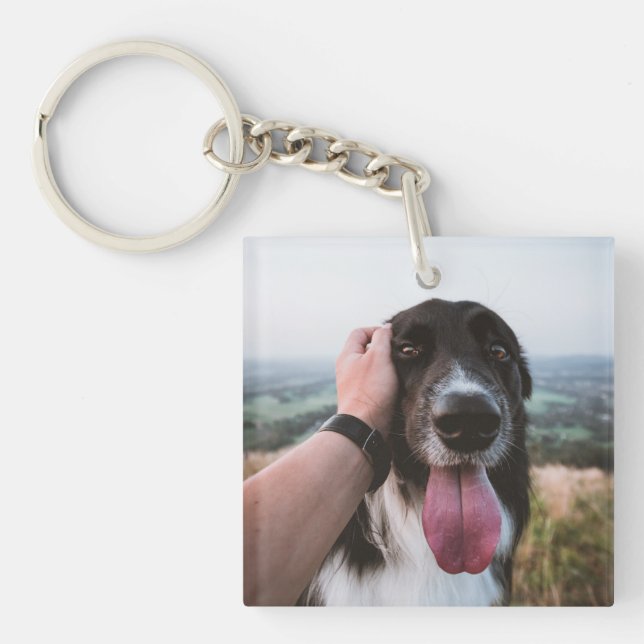 Llavero Regalo de fotos de perros para papá (Frente)
