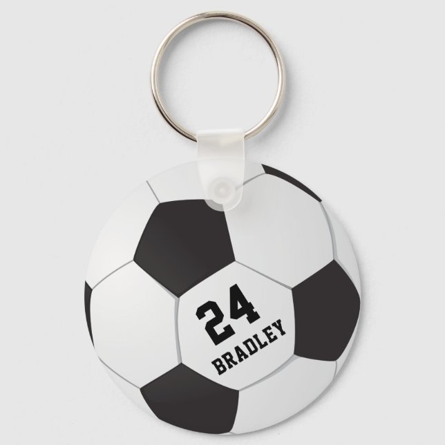Llavero Regalo de fútbol | Número de nombre personalizado (Anverso)