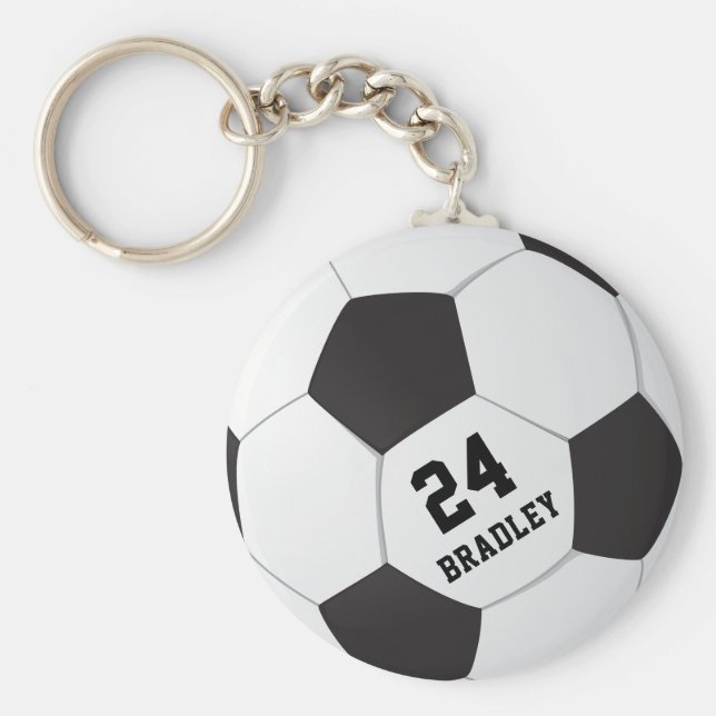 Llavero Regalo de fútbol | Número de nombre personalizado (Frente)