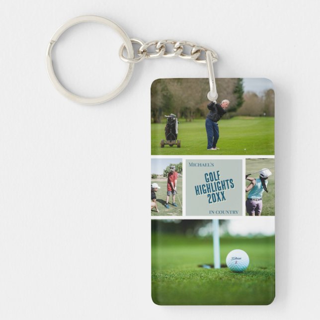 Llavero Regalo de golf Golfing Photo Keychain (Frente)