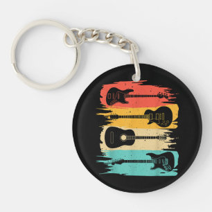 Llavero Regalo De Guitarra Vintage Para Hombres Banda De M