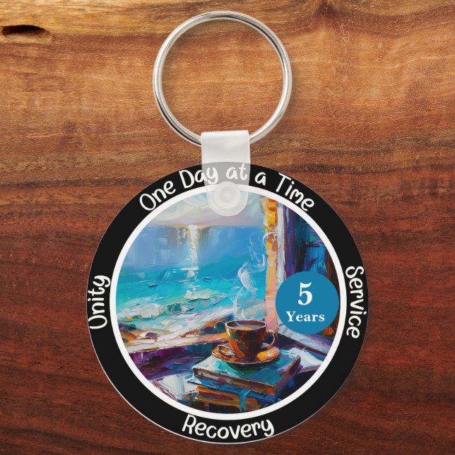 Llavero Regalo de hito de la sobriedad personalizado - Vib (Anverso)