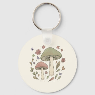 Llavero Regalo de hongos florales Cottagecore personalizad
