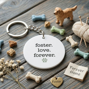 Llavero Regalo de Huella de Amor de Rescate de Animales pa
