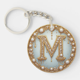 Llavero Regalo de inicial de monograma M para novia