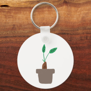 Llavero Regalo de jardinero de brote en maceta minimalista