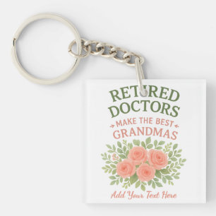 Llavero Regalo de Jubilación Floral Mejor Abuela Médico Ju