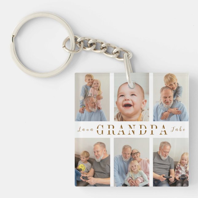 Llavero Regalo de Keychain del Abuelo Personalizado (Frente)