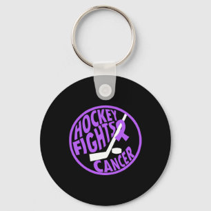 Llavero Regalo de lazo púrpura divertido Hockey lucha cont