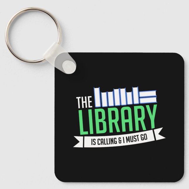 Llavero Regalo de libros de bibliotecas bibliotecarias (Anverso)